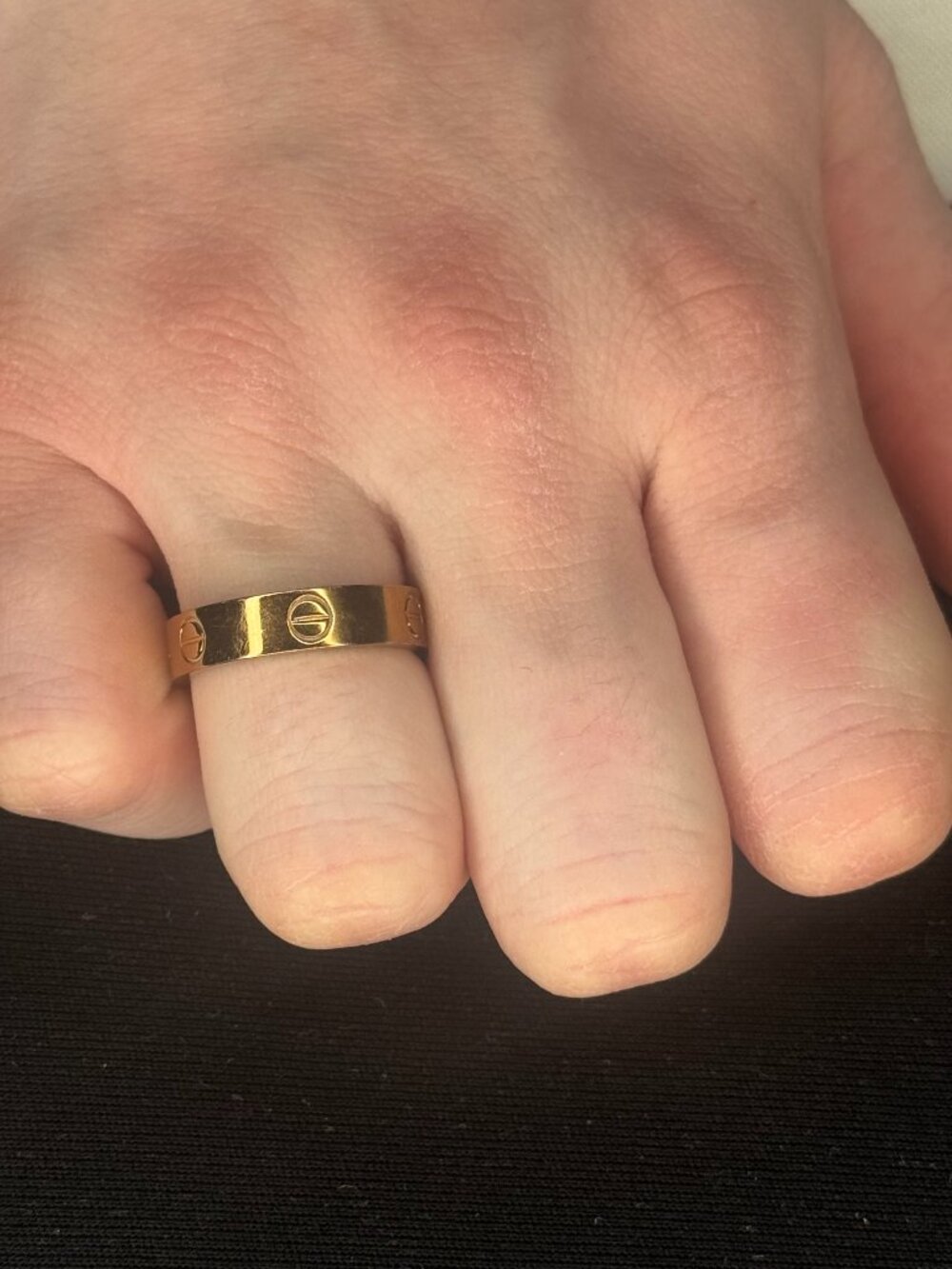 Gold Tone Screw Band Ring